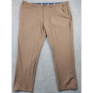 Lauren Ralph Lauren Pants Mens 52x32 Brown Solid Stretch Cotton Nylon Flat Front